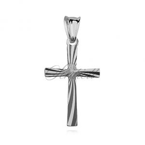 Srebrny (pr.925) krzyżyk diamentowany - KD015