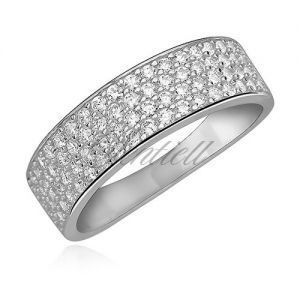 Srebrny, elegancki pierścionek pr.925 z cyrkoniami  - Z0766
