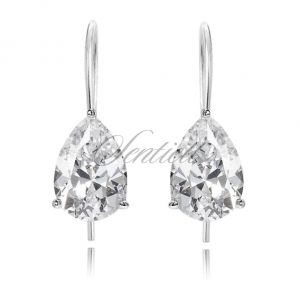 Srebrne kolczyki pr.925 Cyrkonia łezka 8 x 10mm - CLW810D