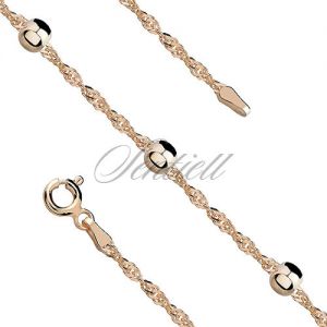 Bransoletka srebrna 925 Singapur bead gold - SIBG35