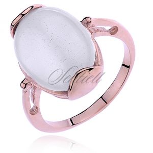 Srebrny pierścionek pr.925 Kocie oko - różowe złoto - OTR2153G