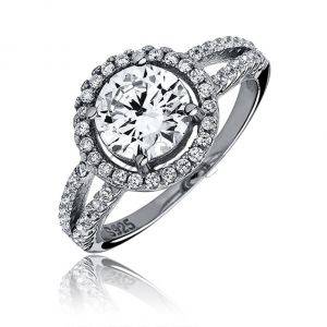 Srebrny elegancki pierścionek pr.925 Cyrkonia biała - Z0699A_W