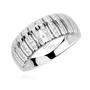 Srebrny pierścionek pr.925 cyrkonia biała - Z1068