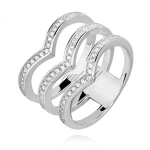 Srebrny, duży pierścionek pr.925 cyrkonia biała - Z1315