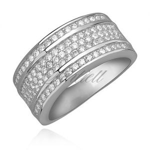 Srebrny, błyszczący pierścionek pr.925 z cyrkoniami - Z0763