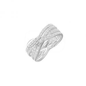 Srebrny pierścionek pr.925 Cyrkonia biała rodowany - Z0127A