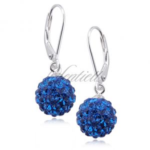 Kolczyki kulki 10mm capri blue - CRH0010D10