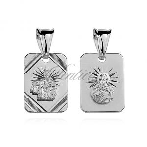 Srebrny medalik Jezus Matka / Boska Szkaplerzna - GMD11