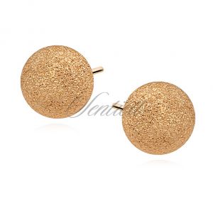 Srebrne kolczyki pr.925 kulki diamentowane, pozłacane 8mm - Z0978G_8