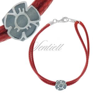 Srebrna bransoletka pr.925 czerwona Kwiatek - R0069_2