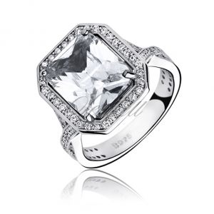 Srebrny modny pierścionek pr.925 Cyrkonia biała - Z0706A_W