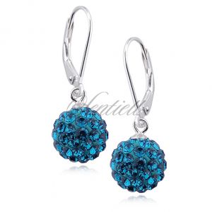 Kolczyki kulki 10mm blue zircon - CRH0006D10
