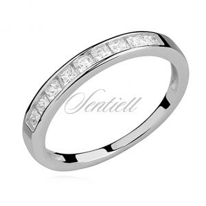 Srebrny delikatny pierścionek pr.925 cyrkonia biała - Z0904