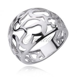 Srebrny ażurowy pierścionek pr.925 serce - KS0015A