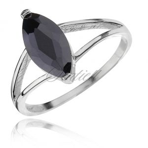 Srebrny pierścionek pr.925 czarna cyrkonia - Z0468