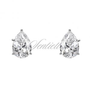 Srebrne kolczyki pr.925 Cyrkonia łezka 6 x 8mm - CLW68E