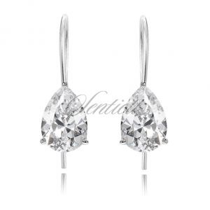Srebrne kolczyki pr.925 Cyrkonia łezka 6 x 8mm - CLW68D