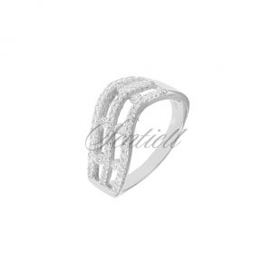 Srebrny pierścionek pr.925 Cyrkonia biała rodowany - Z0126A