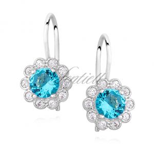 Srebrne kolczyki pr 925 Cyrkonia akwamarynowa - Z1349D_AQ